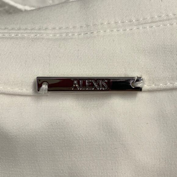 ALEXIS Size M Cream Polyester Cotton Lace Notch Lapel Pantsuit - Picture 6 of 10